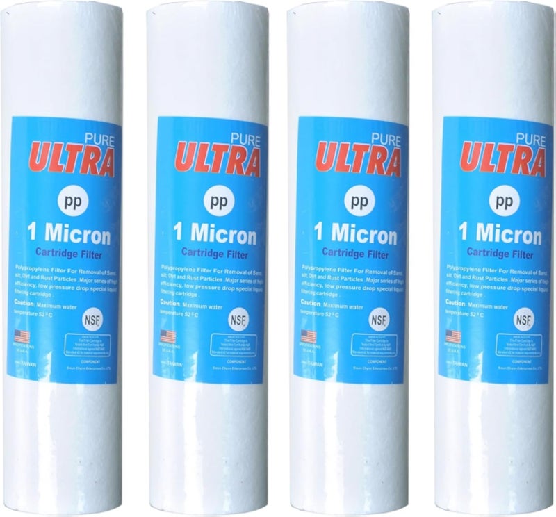 4 خراطيش فلتر مياه فائقة الدقة أحادية الكثافة